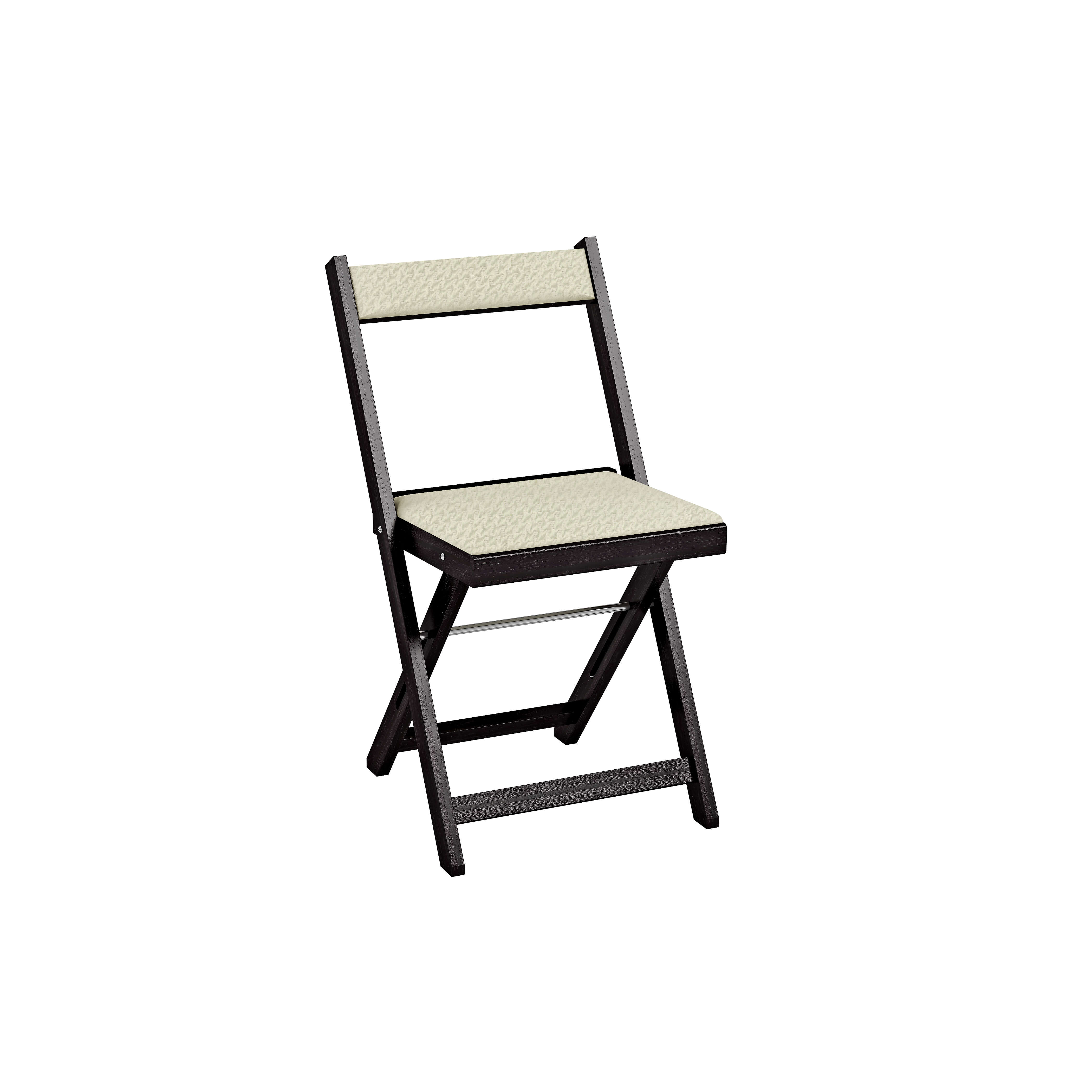 Cadeira Dobrável Estofada - Tabaco - Creme REF: 2003 Largura:   Comprimento: 