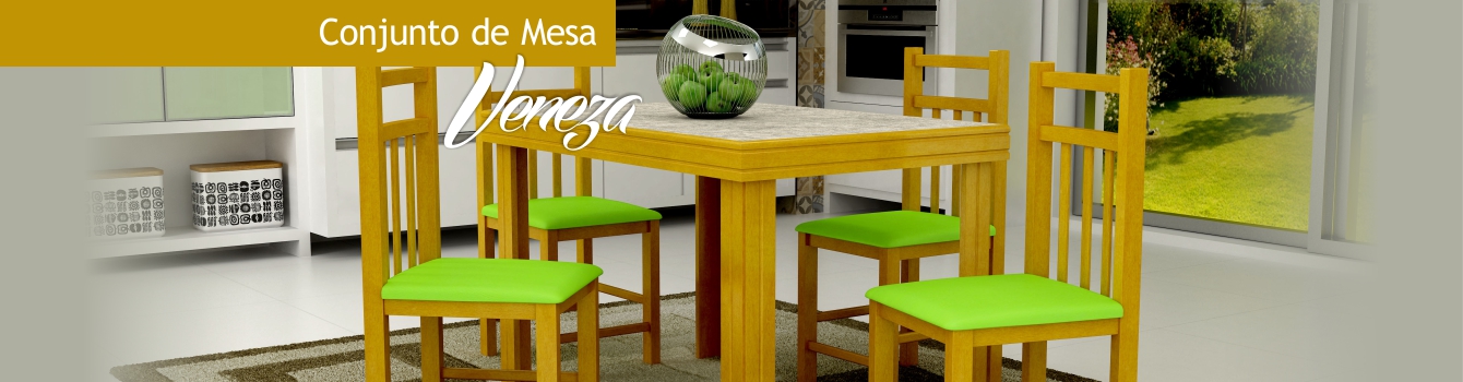 Confira o Conjunto de Mesa Veneza